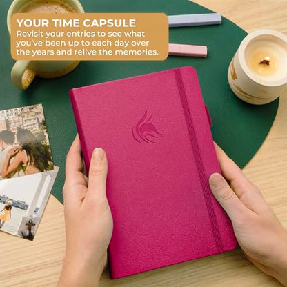 Clever Fox One Line A Day Journal – 5-Year Memory Notebook – Daily Time Capsule Diary for Women & Men –Five-Year Day-by-Day Planner (Fuchsia) - color: Fuchsia