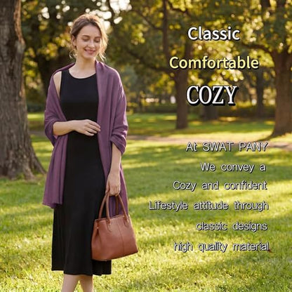 Pashmina shawls and wraps for Evening Dresses Scarf for Women Winter Shawl Wraps for Women Weedings - color: Purple