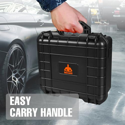 Jack Boss 13.6X11.4X6 Inch Hard Case, Portable Weather Waterproof Protective Camera Case with Customizable Foam, Foam Case Fit Use of Drones, Camera, Equipments, Black,upgraded - color: BLACK-UPDATE, size: 13.6x11.4x6 in