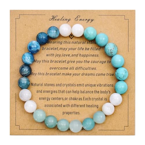 Strong Healing Crystal Bracelet 8MM Genuine Stone Bracelet Lucky Beaded Bracelet Chakra Bracelet 6.5 inch Positive Energy Inspirational Gifts for Women Mom - style: Best Friend