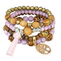 Stackable Stretch Bracelets for Women Tree of Life Bead Bracelet Boho Jewelry - color: 1-Tree-Pink