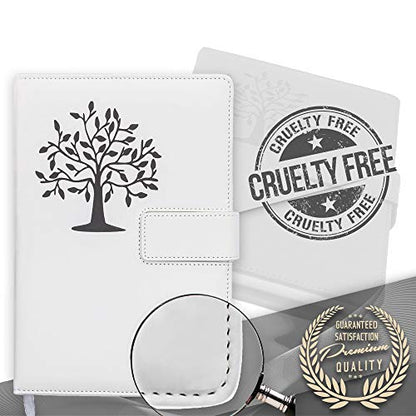 The Amazing Office Tree of Life Journal – Refillable 5x8 Writing Notebook with 200 Lined Pages, Magnetic Clasp | Personal Diary, Cute Journal for Women and Men, Ideal Gift or Daily Planner - color: White