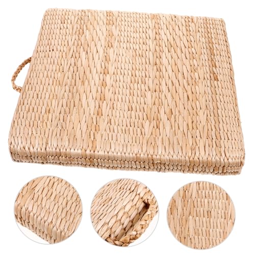 ABOOFAN Straw Woven Square Mat Floor Cushion for Yoga Meditation Bedroom Decor