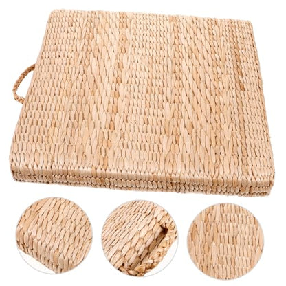 ABOOFAN Straw Woven Square Mat Floor Cushion for Yoga Meditation Bedroom Decor