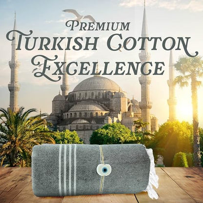 Lina Turkish Beach Towel Peshtemal (38" x 71"), Sand-Free, Large & Quick-Dry, Lightweight Pool Towels for Travel, Soft 100% Turkish Cotton & Pre-Washed, Ideal for Spa or Bath, Fume - color: Fume