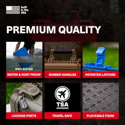Condition 1 25" Large Waterproof Hard Case Model 839 with Foam, Portable Protective Storage Box for Travel, Hunting, Military, Tactical, Made in USA, 24.50"x 19.46"x8.41" Ranger Green - color: Ranger Green