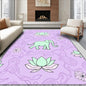 Flatwoven High Traffic Area Rug 6x9, Zen Garden Elephant Meditation Kit with Lotus Blossom Motifs, Non Slip, Stain Resistant, Washable Area Rugs for Living Room, Bedroom (Purple, 6x9) - color: Purple/Pattern 7, size: 6' x 9' (Rectangular)