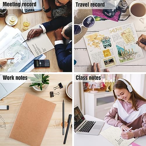 EOOUT 48 Pack A5 Lined Kraft Notebooks, Travel Journals Bulk 8.3x5.5in College Ruled Subject Notebooks 30 Sheets 60 Pages for Writing School Office Supplies - style: Lined-48pack