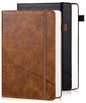 CAGIE Lined Journal for Men Women, Tree Growth Ring Leather Bound Journal Notebook, 256 Pages 100 GSM Journals for Writing, A5 Hardcover Journaling Notebooks,2 Pack (Brown & Black) - color: J-Brown & Black