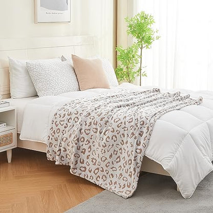 Flannel Fleece Cheetah Print Throw Blanket for Women, Lightweight Super Soft Cozy Plush Blanket, 50 x 60 Inches Brown Leopard - color: Brown Leopard, size: 50x60 IN