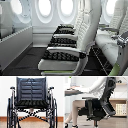 18" x 17" Sondur Travel Cushion Airplane Seat, Adjustable Portable Inflatable Seat Cushion for Air Travel, High Profile Travel Seat Cushions for Airplanes