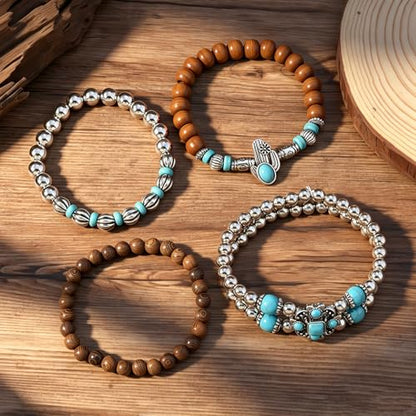 Gothic Bracelet Adjustable Punk Braided Leather Multilayer Grunge Set Bracelets Emo Metal Cuff Wrap Bangles Meaningful Gift - color: J-BZ-72