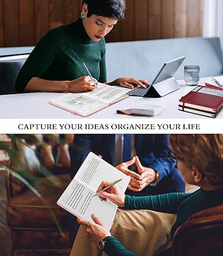 Ansopu Lined Journal Notebook for Women, A5 100 GSM Thick Paper, Pink Leather Hardcover Journal for Writing, Travel Journal Diary 160 Pages (5.75'' X 8.38'') - color: Pink