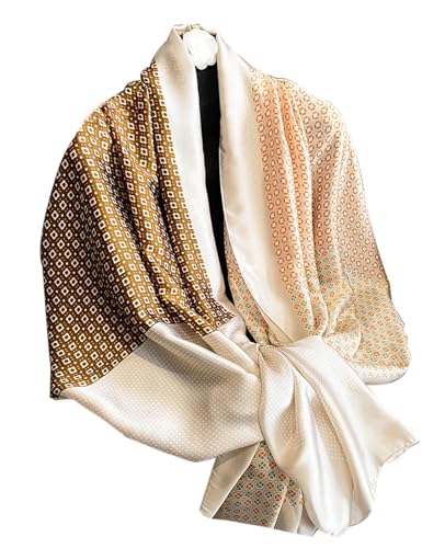 Hioyiwse Shawl Scarf For Women Lightweight Scarves Floral Pattern Formal Evening Dressesformal Shawl Summer Wraps - color: E30-small Yellow and Blue Flowers（70.8"x35.4")
