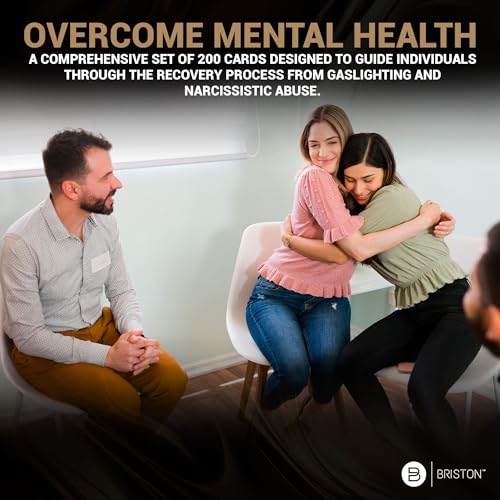 Briston Overcome Gaslighting and Narcissistic Abuse Recovery Cards – 200 Therapy Flashcards for Emotional Healing, Self-Awareness, Healthy Boundaries, Trust Building, and Mental Health Support