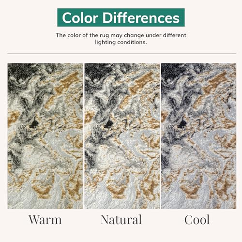 LUXE WEAVERS Marble Swirl Abstract Area Rug, Smoke 5x7 - color: Smoke, size: 5' x 7' (Rectangular)