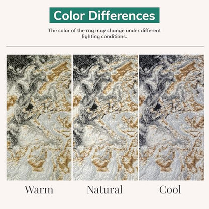 LUXE WEAVERS Marble Swirl Abstract Area Rug, Smoke 5x7 - color: Smoke, size: 5' x 7' (Rectangular)