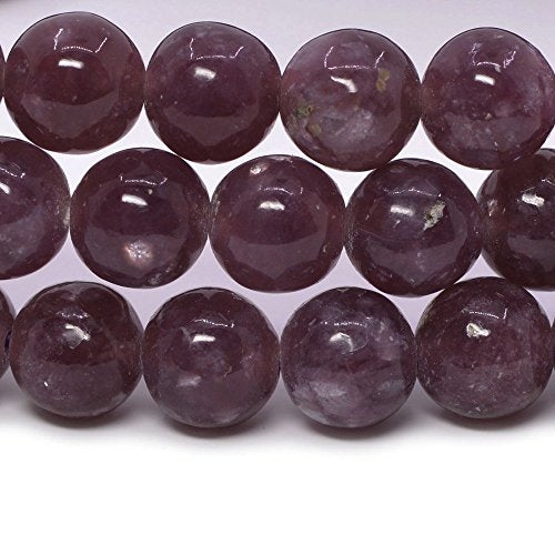 Justinstones Gem Semi Precious Gemstone 6mm Round Beads Stretch Bracelet 6.5 Inch Unisex - color: Lepidolite Lithium Mica