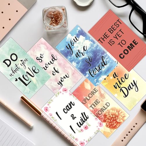 30 Pack Inspirational Quote Cards with Positive Affirmations, Motivational Greeting Cards for Encouragement, 2"x3.5" Mini Card Set
