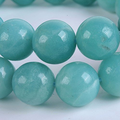 Justinstones Gem Semi Precious Gemstone 10mm Round Beads Stretch Bracelet 7 Inch Unisex - color: Blue Amazonite