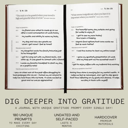 Gratitude Gifted Family Conversation Card Game with Brown 5-Minute Guided Gratitude Journal for Men & Women