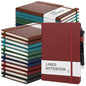 Aodaer 30 Set Lined Notebook Journals with Pens A5 Notebooks 100 GSM College Ruled Hardcover Notebook PU Leather Notepad with Pen Holder for Office School, 5.7 x 8.3 Inches, Deep Multicolor - color: Deep Multicolor