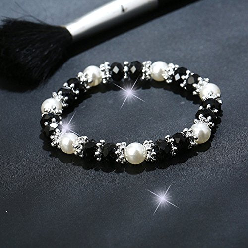 Healing Crystals Bracelet Handmade Natural Gemstones Beads Elastic Natural Stone Yoga Beads Bracelet Heart-Shaped, Modern Artisanal Beaded Unisex 7.6 inches Turquoise - color: Colorful #A