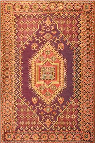 Mad Mats Turkish Rust Outdoor Rug, 8x10 – Reversible, Recycled Plastic, UV Resistant - color: Turkish Rust, size: 8'x10'