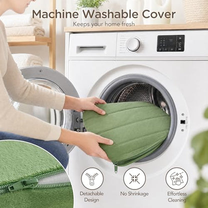 Codi Thick Replacement Couch Cushions, Upholstery Foam with Washable Covers for Sofa Cushion Chair Meditation - 24 × 24 × 5 Inch, High Density Foam, Green - color: Green, size: 24 Inch (Pack of 1)