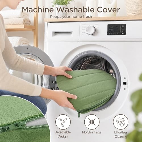 Codi Thick Replacement Couch Cushions 2 Sets, Upholstery Foam with Washable Covers for Sofa Cushion Chair Meditation - 24 × 24 × 5 Inch, High Density Foam, Green - color: Green, size: 24 Inch (Pack of 2)