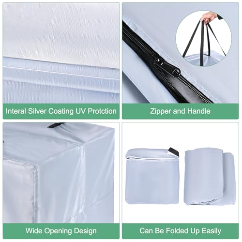 M METERXITY Outdoor Patio Cushion Storage Bags, 32" x 32" x 24" (L x W x H) Grey Waterproof Windproof Easy Loading Space-Saving - color: Grey