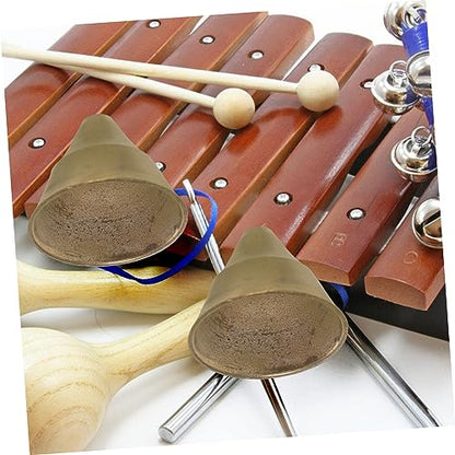 PRETYZOOM 4sets Handmade Vintage Copper Meditation Bell Ethnic Design Percussion Instrument for Relaxation Yoga and Music Lovers Compact Present 2pcs*4