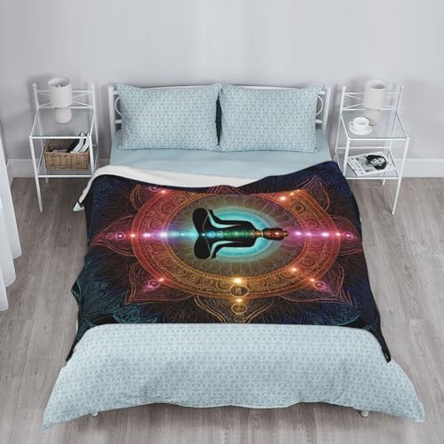 Mandala Yoga Meditative Gift Blanket Throw Blanket Lightweight Cozy Plush Bed Blanket for Bedroom Living Rooms Sofa All Season 50"x40" - size: 50"x40"