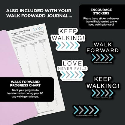 The Walk Forward Journal – (Pink) A 60-Day Daily Journal for Spiritual, Emotional, and Personal Growth – Reflection, Mindfulness & Inspiration – Daily Affirmations and Goal-Setting – Undated Life Planner for Women & Men (Pink) - color: Pink