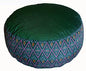 Meditation Cushion Zafu Pillow - Buckwheat and Kapok Fill - Ikat Diamond Purple - color: Ikat Diamond Green