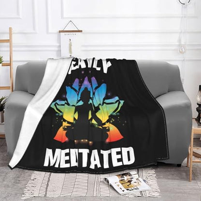 Buddha Buddhism Heavily Meditated Yoga Premium Fleece Blanket, Ultra-Soft Plush Throw Blanket, Warm Cozy Fleece Blanket for Bed, Couch & Travel 40"x30"