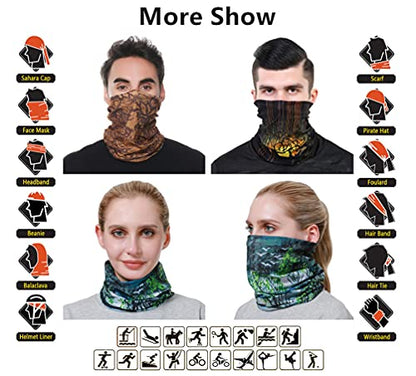 Headband Neck Gaiter Head Wrap Headwear Face Mask Magic Scarf Bandana for Men and Women - color: 6pc.jungle Series