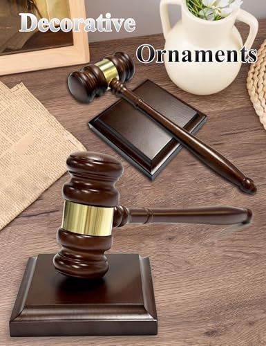 Perfect Desk Accessory, Wooden Gavel and Sound Block Set for Lawyers, Judges, Chairmen of The Board Auction, Club Presidents (Square) - style: Square