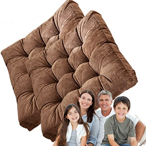 Square Meditation Pillow for Seating on Floor,Solid Thicken Futon Pillow Seat Floor Cushion for Yoga Corduroy Chair Pad (Coffee 55cm/22in(Set of 2)) - color: Coffee, size: 55cm/22in(Set of 2)