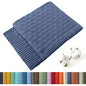 TREELY 100% Cotton Knitted Throw Blanket Couch Cover Blanket(60 x 80 Inches, Dusty Blue) - color: Dusty Blue, size: Twin (60 in x 80 in)