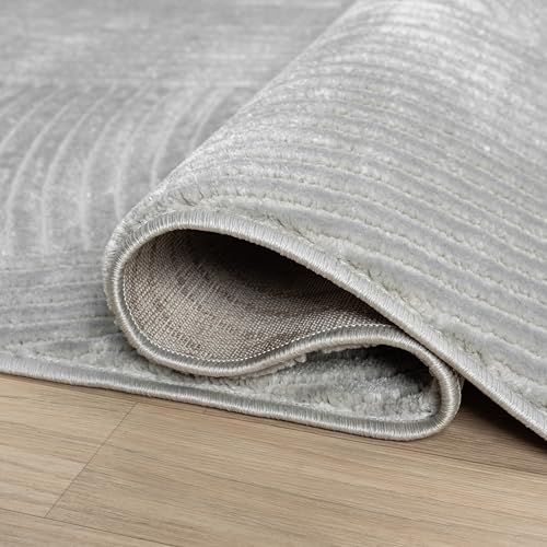 Abani Grey Area Rug for Living Room, Bedroom - Zen Reiki Pattern- 2 x 3 -Durable & Easy to Clean - color: Grey, size: 2' x 3' (Rectangular)
