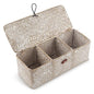 Seagrass Storage Basket with Lid Rectangular Small Woven Shelf Baskets with Sections for Organize Snack Toys Whitewash - color: Whitewash 3 Sections