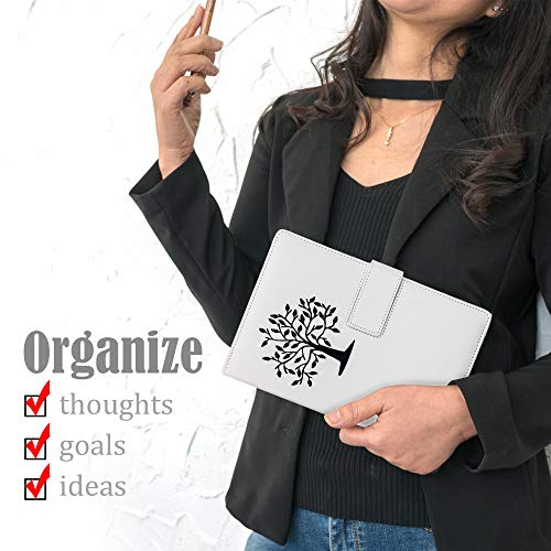 The Amazing Office Tree of Life Journal – Refillable 5x8 Writing Notebook with 200 Lined Pages, Magnetic Clasp | Personal Diary, Cute Journal for Women and Men, Ideal Gift or Daily Planner - color: White