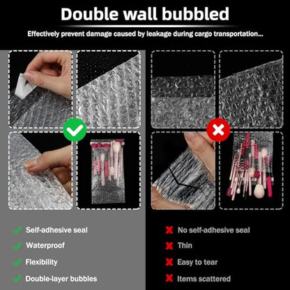Frienda 300 Pcs Clear Self Sealing Bubble Cushion Bags Double Wall Bubble Pouch Bag Plastic Shockproof Protective Packing Bags for Small Business Moving Shipping Packaging Storage(Mixed Sizes) - size: Mixed Sizes