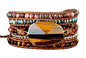 Boho Wrap Bracelet for Women, Handmade Natural Imperial Jasper Multi-Layer Stone Beaded Bracelet, Bohemian Healing Crystal Stone Jewelry Gifts - color: Tiger Eye