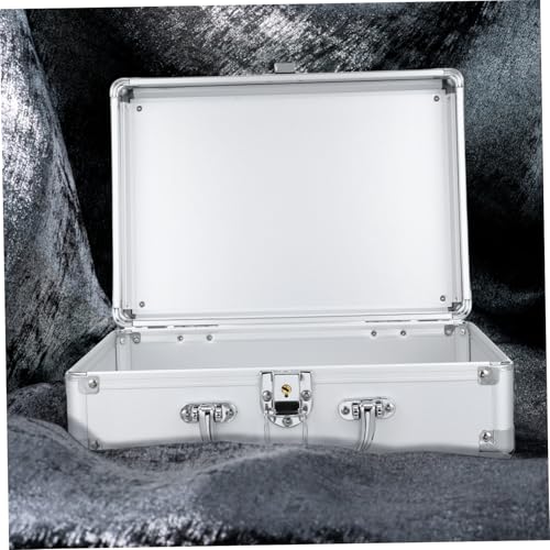 Angoily Aluminum Alloy Multi-Functional Briefcase Waterproof Tool Storage Case Removable Dividers Portable Aluminum Carrying Case for Tools Makeup and Instruments