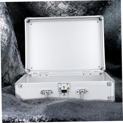 Angoily Aluminum Alloy Multi-Functional Briefcase Waterproof Tool Storage Case Removable Dividers Portable Aluminum Carrying Case for Tools Makeup and Instruments