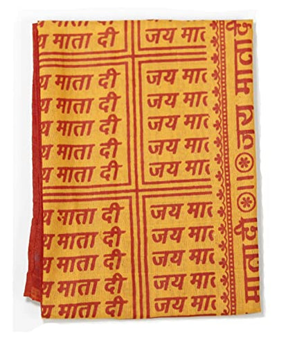 ASHIRWAD 100% Cotton Meditation Yoga Scarf Shawl Large Beach Wrap Hindu Prayer Stole OM Hare Krishna print | AE000060-00 - color: Jai Mata Di