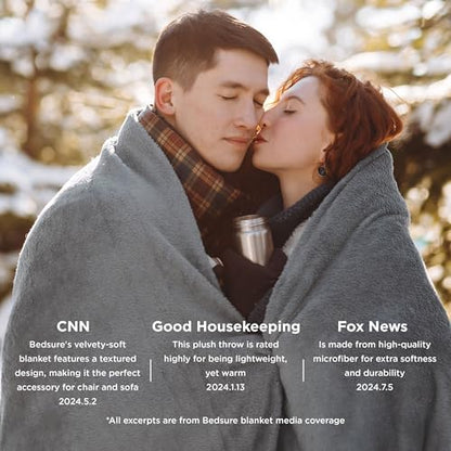 Bedsure GentleSoft Fleece Blanket Twin Size Grey - 300GSM Lightweight Plush Fuzzy Cozy Soft Warm Blanket for Bed, Sofa, Couch, Travel, Camping, 60x80 inches - color: Grey, size: Twin (60" X 80")