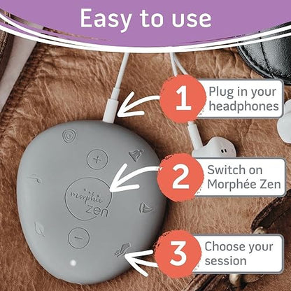 Morphée Zen | Guided Meditation Sound Device for Instant Relaxation | Enhance Well-Being, Reduce Stress and find Deep Relaxation | Portable Meditation Sound Machine | 72 Sessions in 4 Languages